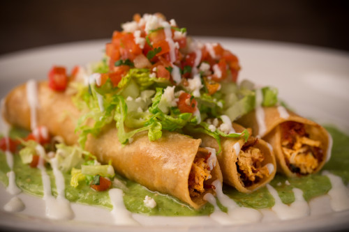 Three chicken Taquitos